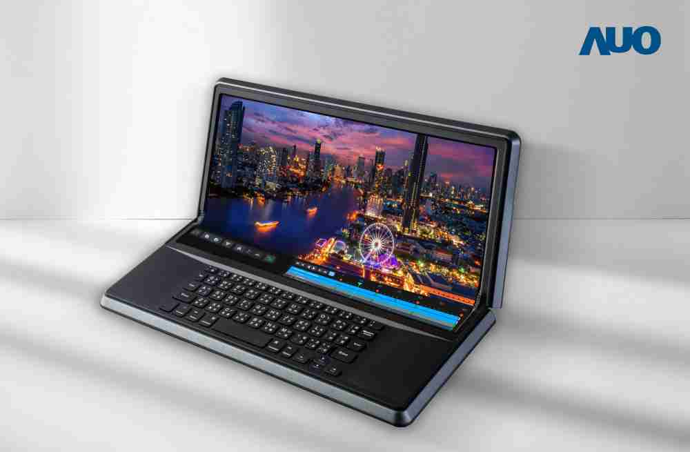 尊龙集团14.6吋Micro LED折迭显示屏幕，，，搭配半径4mm的弯折绞炼，，以及高画素、、、高亮度、、、高对比度的显示技术特点，，即便在大视角下仍保有绝佳色相与亮度